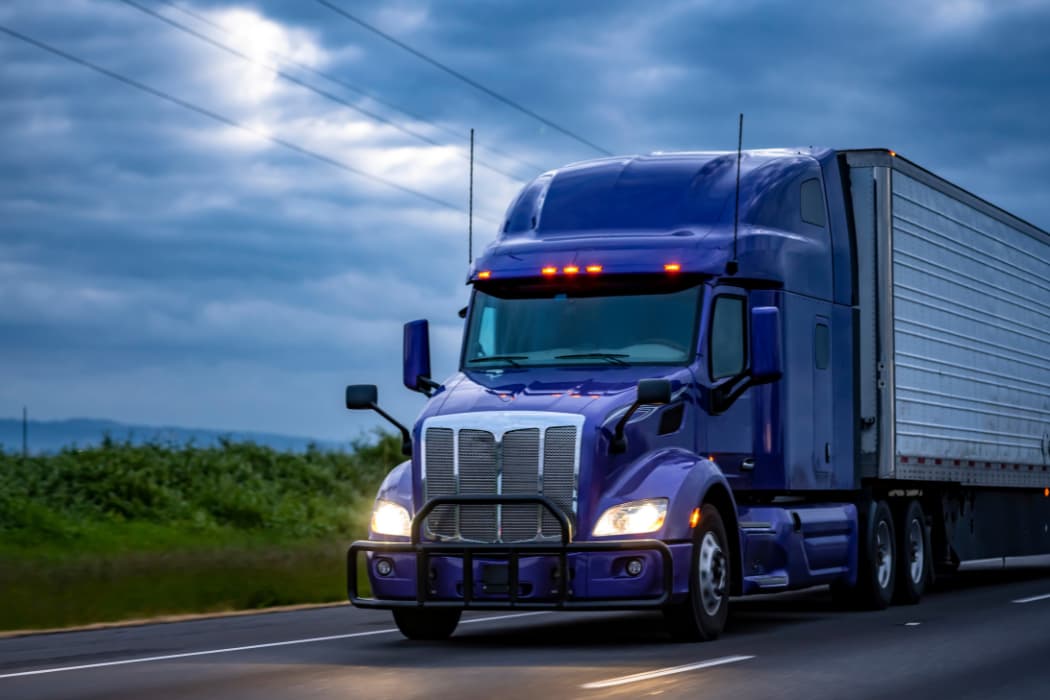 Blue semi truck