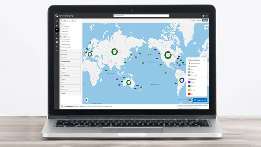 Navisphere on laptop screen