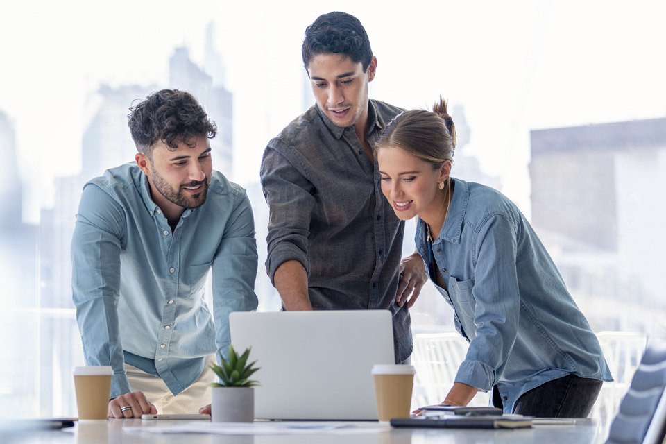 Shipping employees working on correcting their data