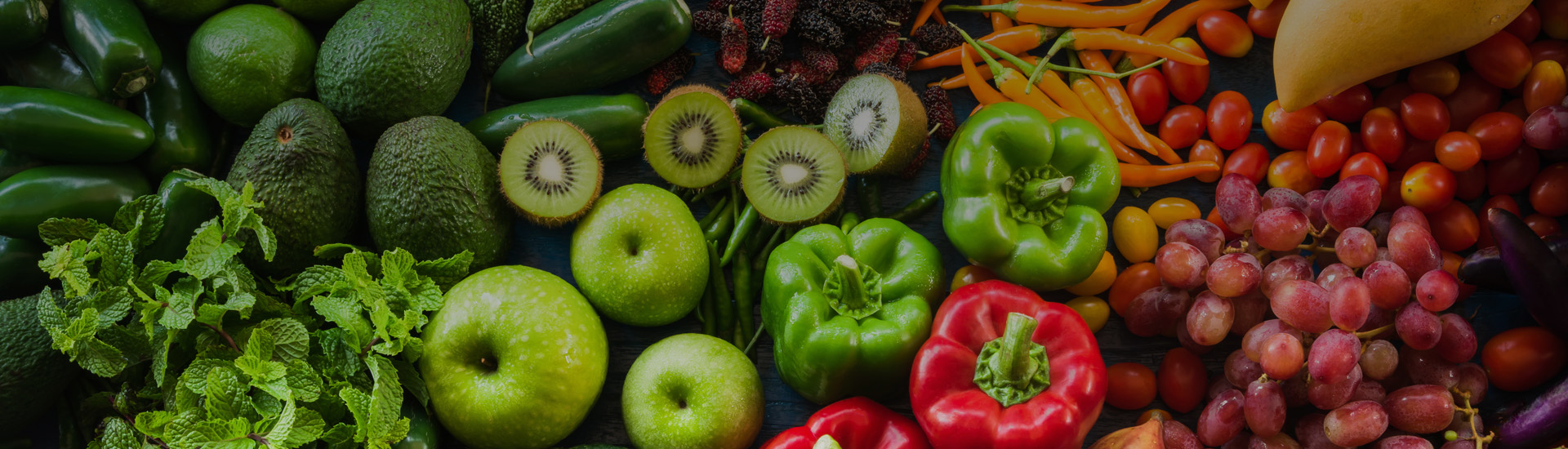Fruits and vegetables in rainbow cadence 