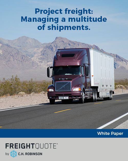 Project freight: Managing a multitude of shipments